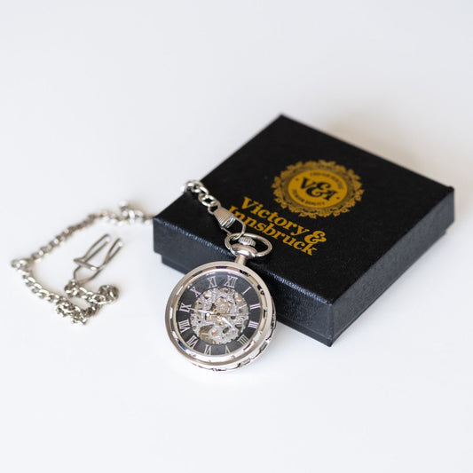 Skeleton Pocket Watch | Silver | The Collingwood
