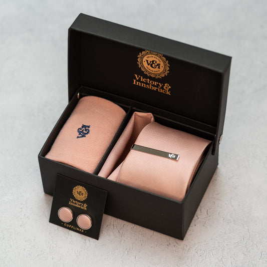 BLUSH PINK TEXTURED TIE SET