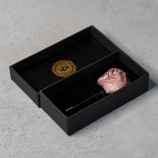 Dusty Pink Paisley Floral Lapel Pin