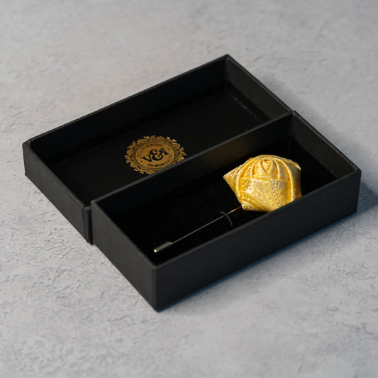 Buttercup Yellow Paisley Floral Lapel Pin