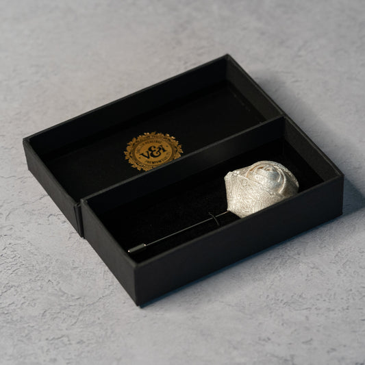 Ivory Paisley Floral Lapel Pin