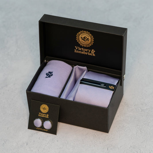 LAVENDER TEXTURED TIE SET