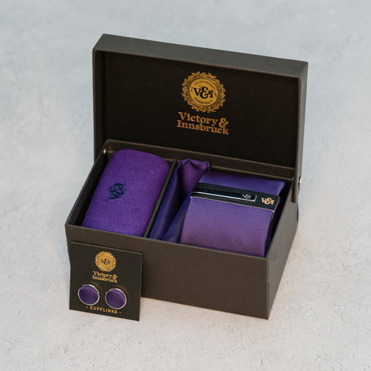 CADBURY PURPLE TEXTURED TIE SET