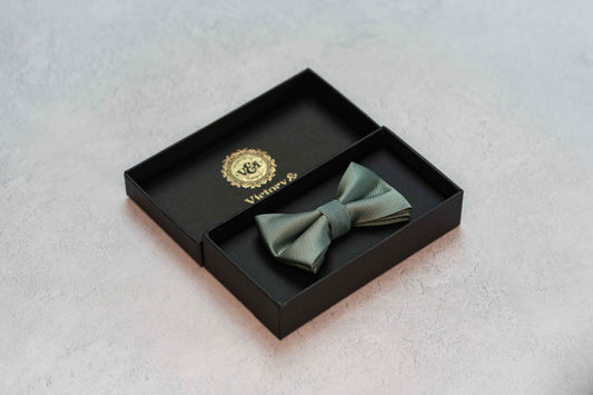 BOY'S DARK SAGE GREEN TEXTURED BOW TIE