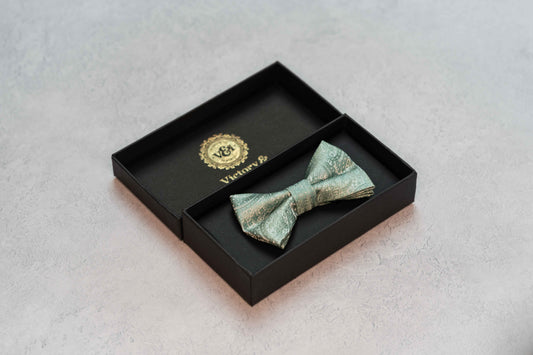 BOY'S SAGE GREEN PAISLEY BOW TIE