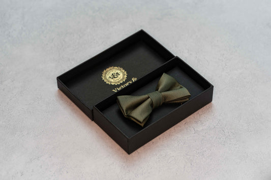 BOY'S OLIVE GREEN TEXTURED BOW TIE