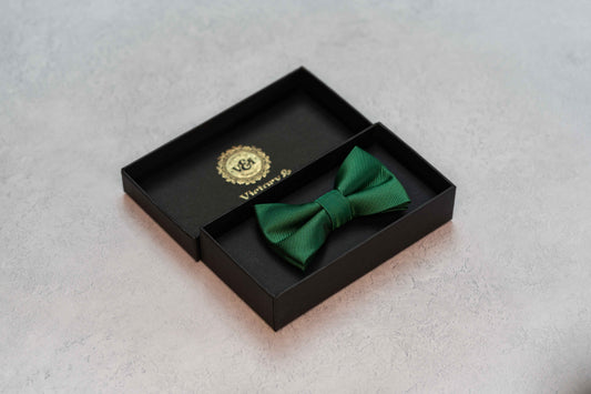 BOY'S FOREST GREEN TEXTURED BOW TIE