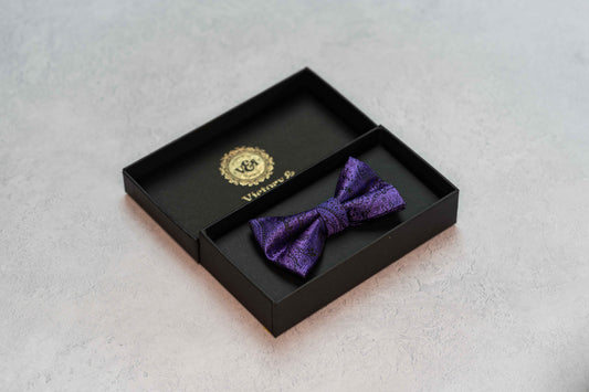 BOY'S CADBURY PURPLE PAISLEY BOW TIE