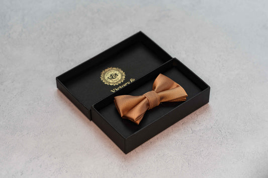 BOY'S BURNT PEACH TEXTURED BOW TIE