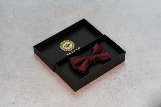 BOY'S BURGUNDY RED TEXTURED BOW TIE