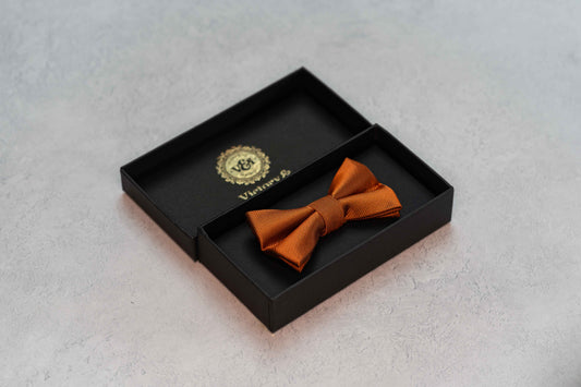 BOY'S BURNT ORANGE TEXTURED BOW TIE