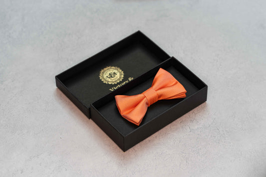 BOY'S CORAL ORANGE TEXTURED BOW TIE