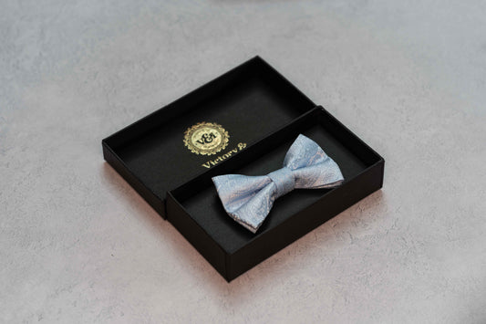 BOY'S LIGHT BLUE PAISLEY BOW TIE
