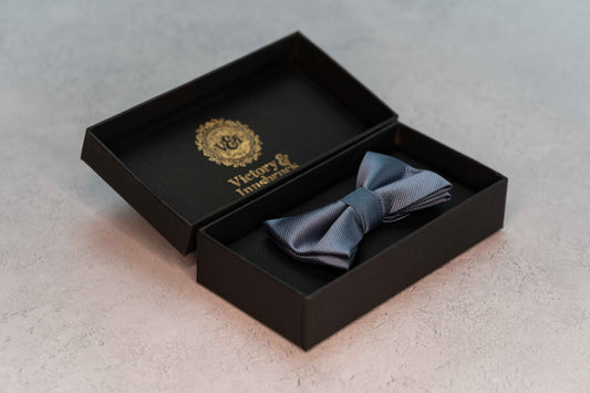 BOY'S SLATE BLUE TEXTURED BOW TIE