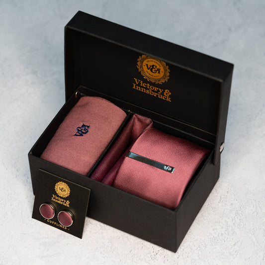 MAUVE TEXTURED TIE SET