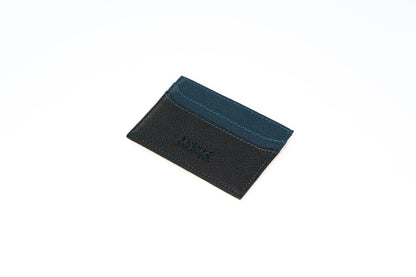 Slim Leather Card Holder Wallet | Black / Navy Blue