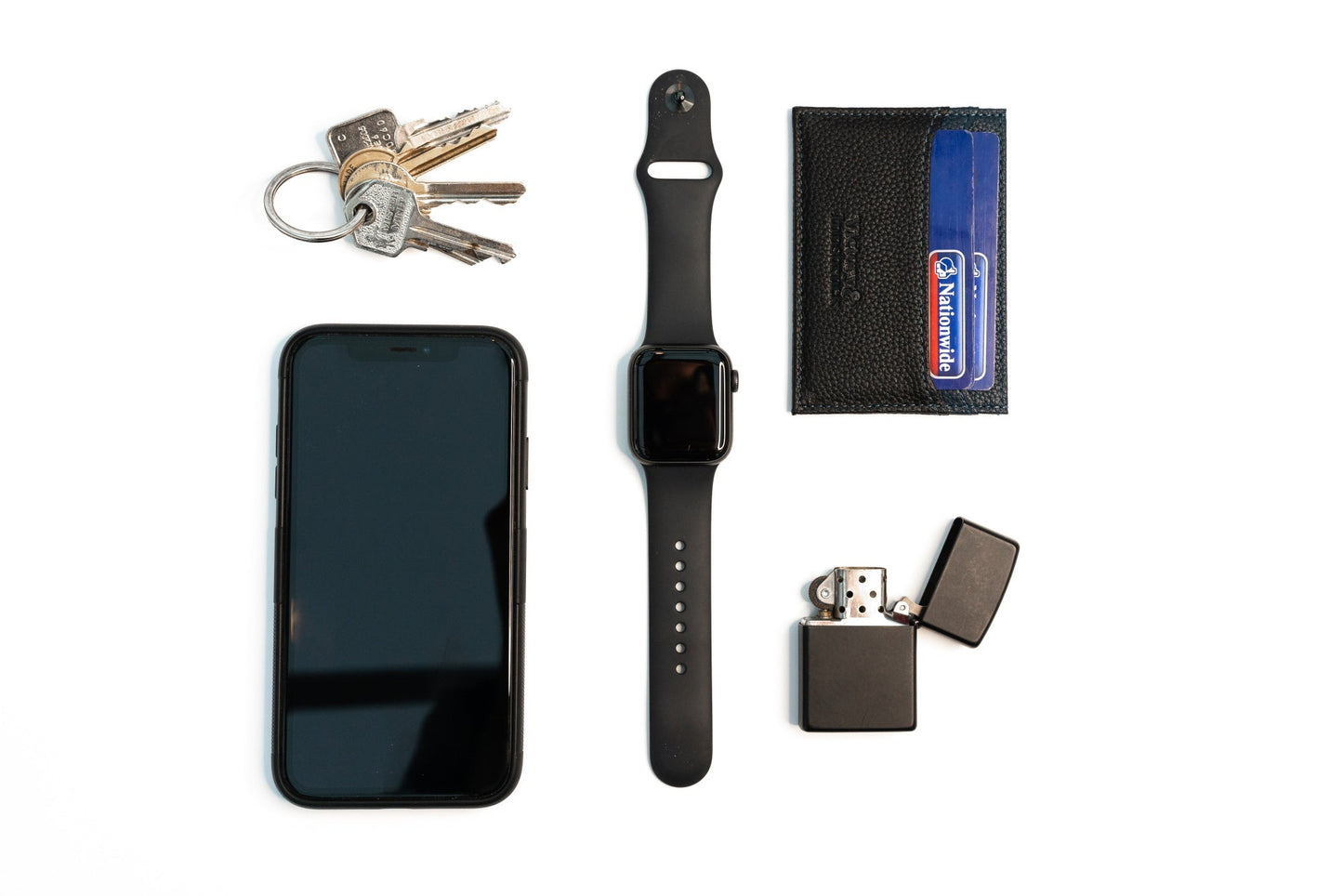 Slim Leather Card Holder Wallet | Black / Navy Blue